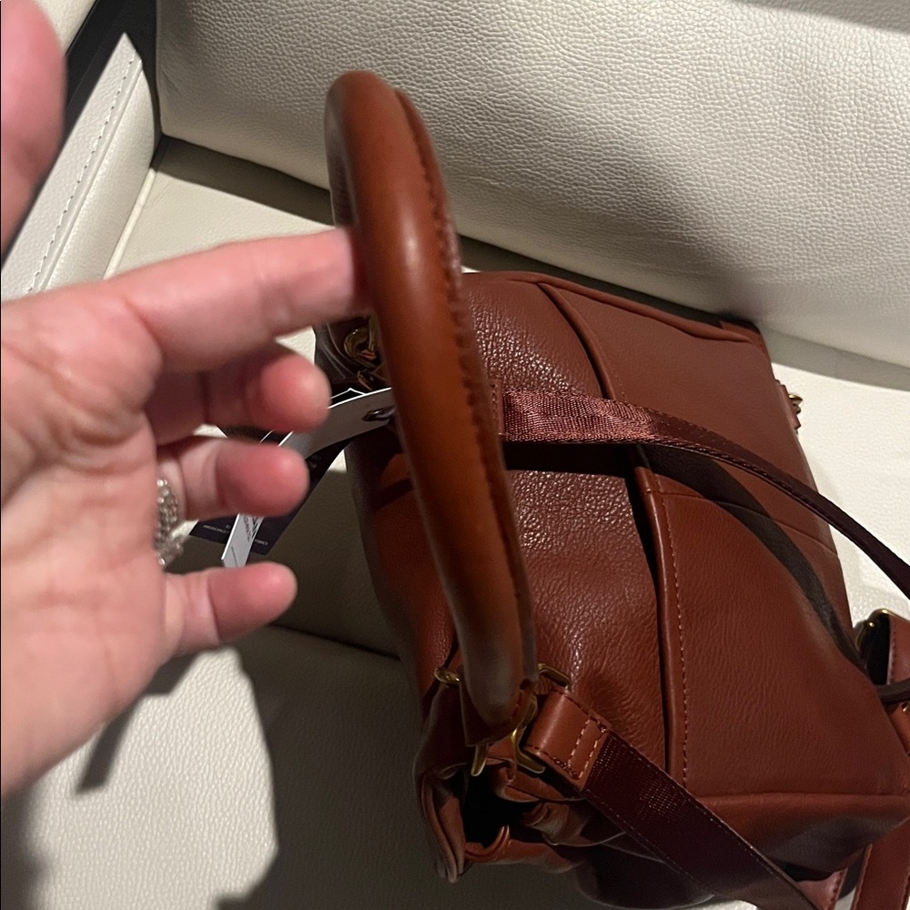 NWT American leather Co Leather Catalina convertible backpack Brown cognac Bag - Picture 13 of 16